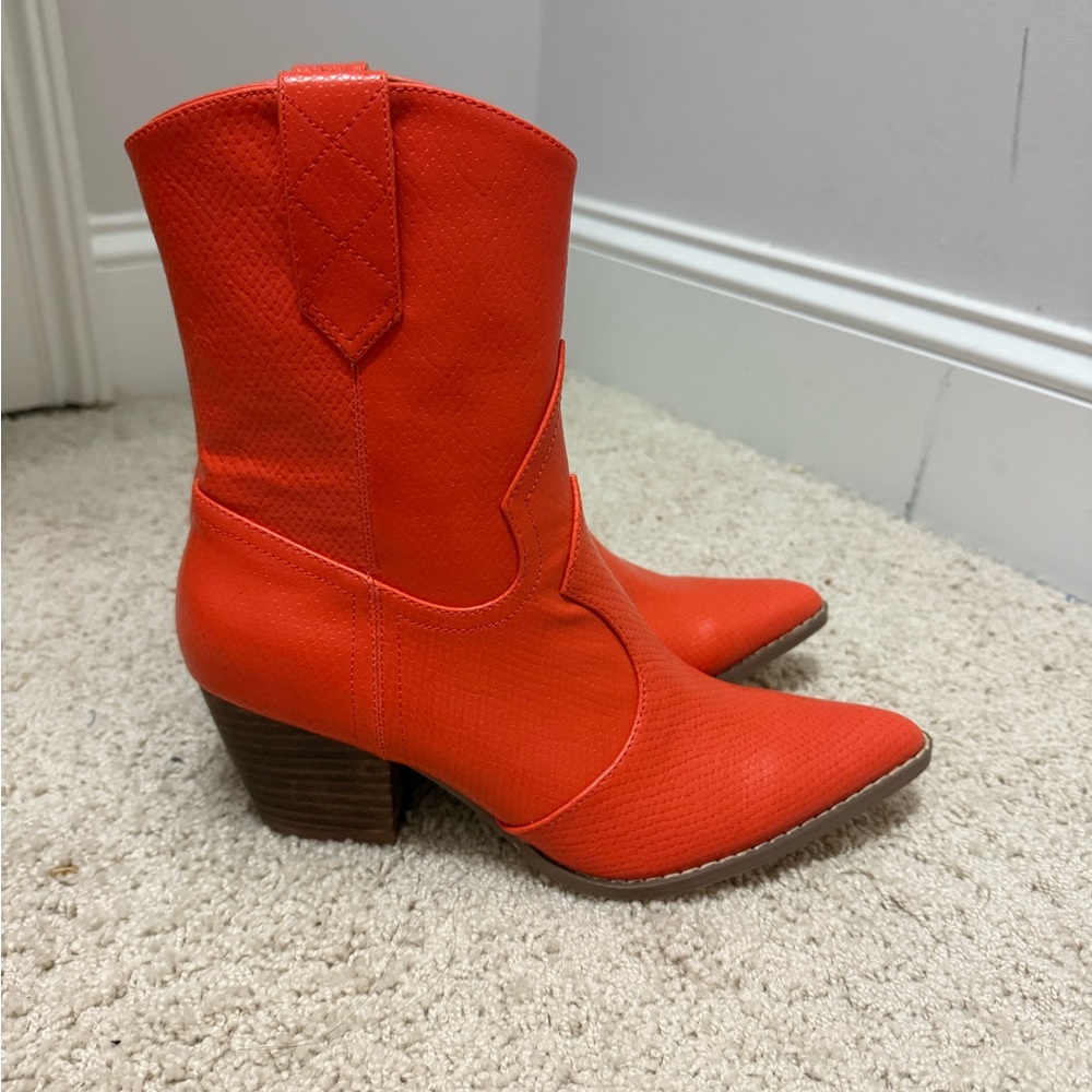 Coconuts by Matisse Vibrant Orange Ankle Booties